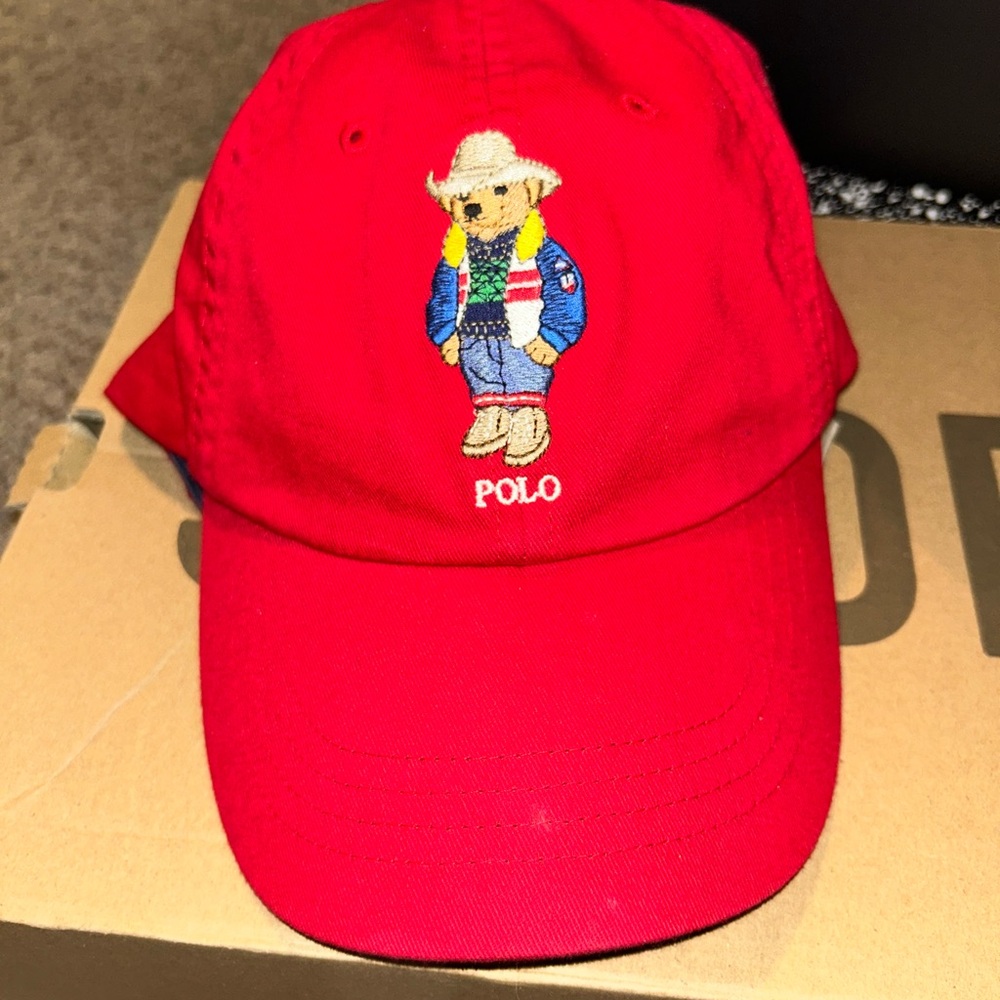 Polo by Ralph Lauren Red Hat with Bear Design